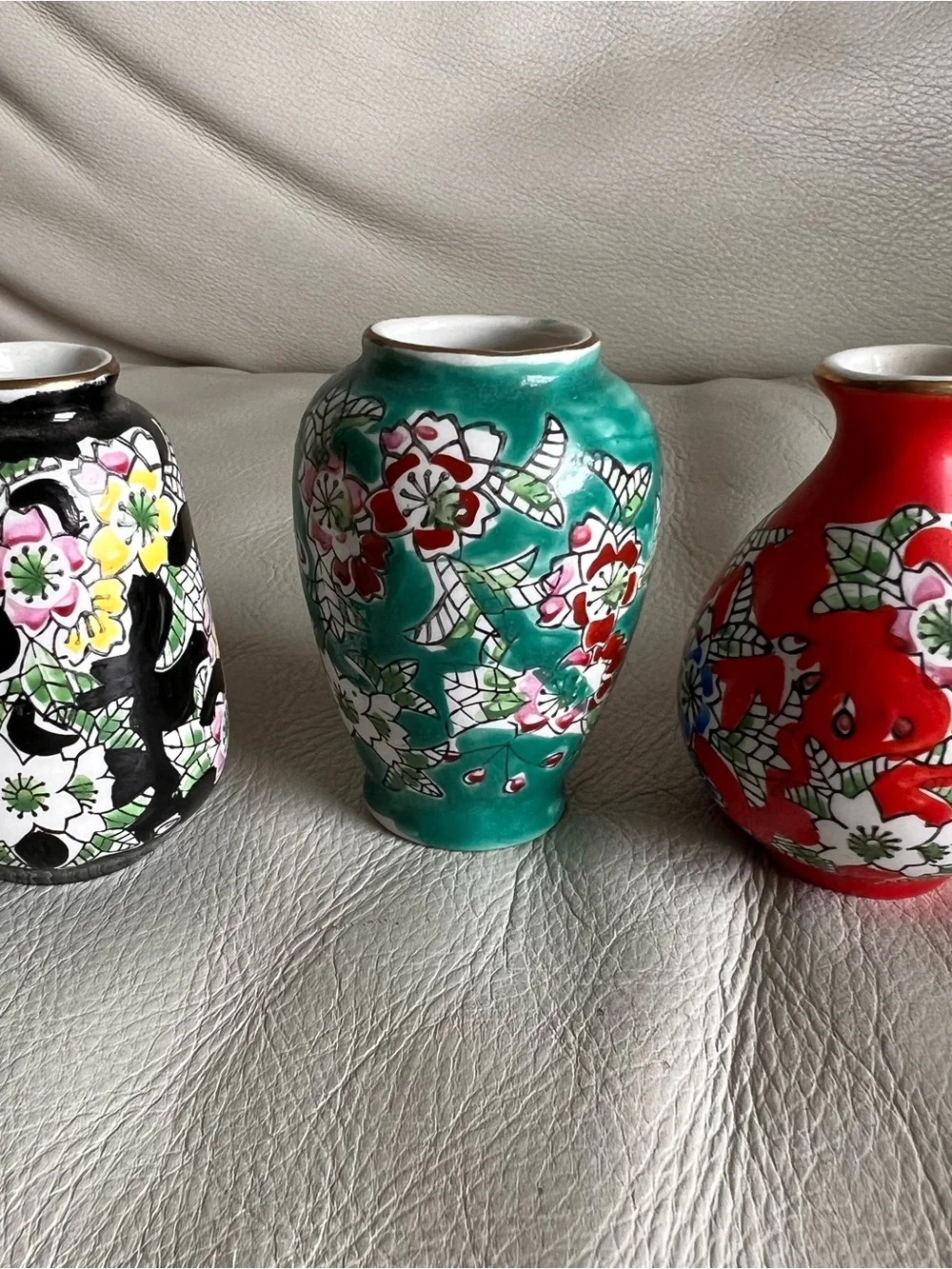 Decorative Mini Floral Bud Vase Set of 6 Vintage Japanese Style